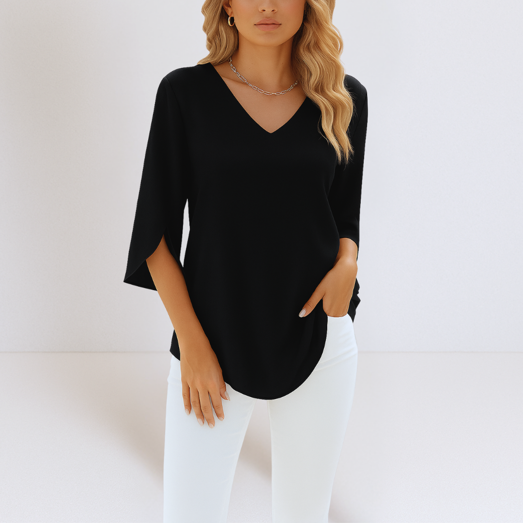 VIOLA | FLOWING V-NECK BLOUSE