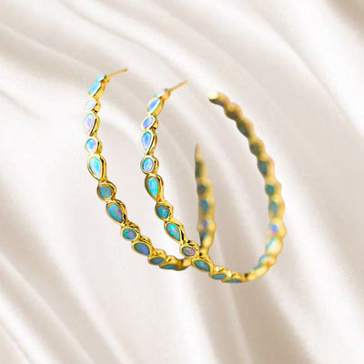Golden Era | Blue Opal Gold Earrings