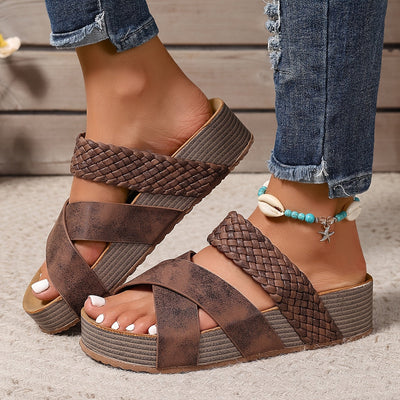 MAEVE | COMFORT WOVEN PLATFORM SANDALS