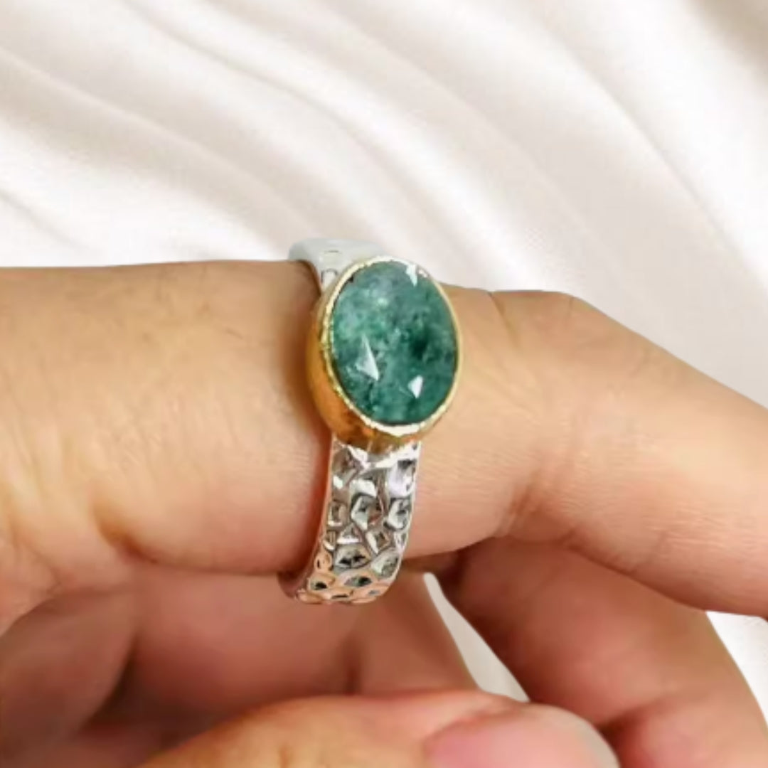 Olive Bloom | Rounded Green Stone Ring