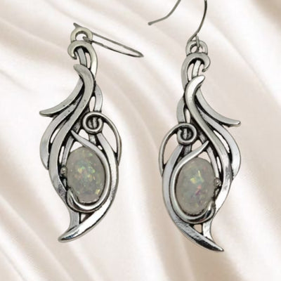 Moonlight Mist | Blue Opal Earrings in Sterling Silver