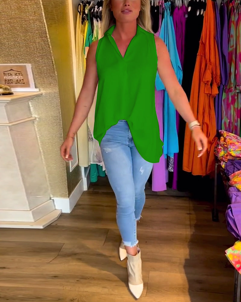 LENA | FLOWY SLEEVELESS BLOUSE
