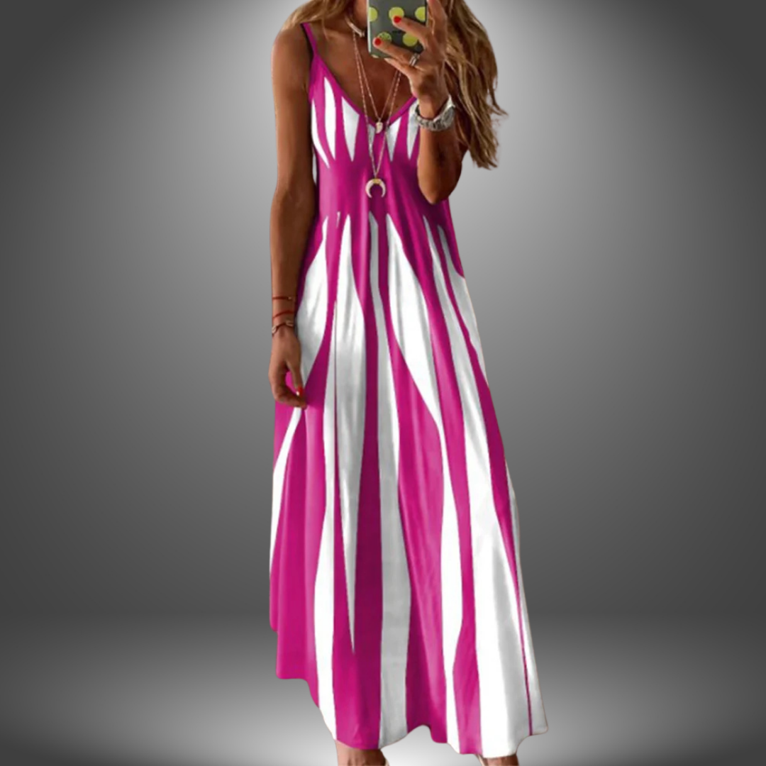 Verity | Striped Sleeveless Maxi Dress for Effortless Summer Elegance