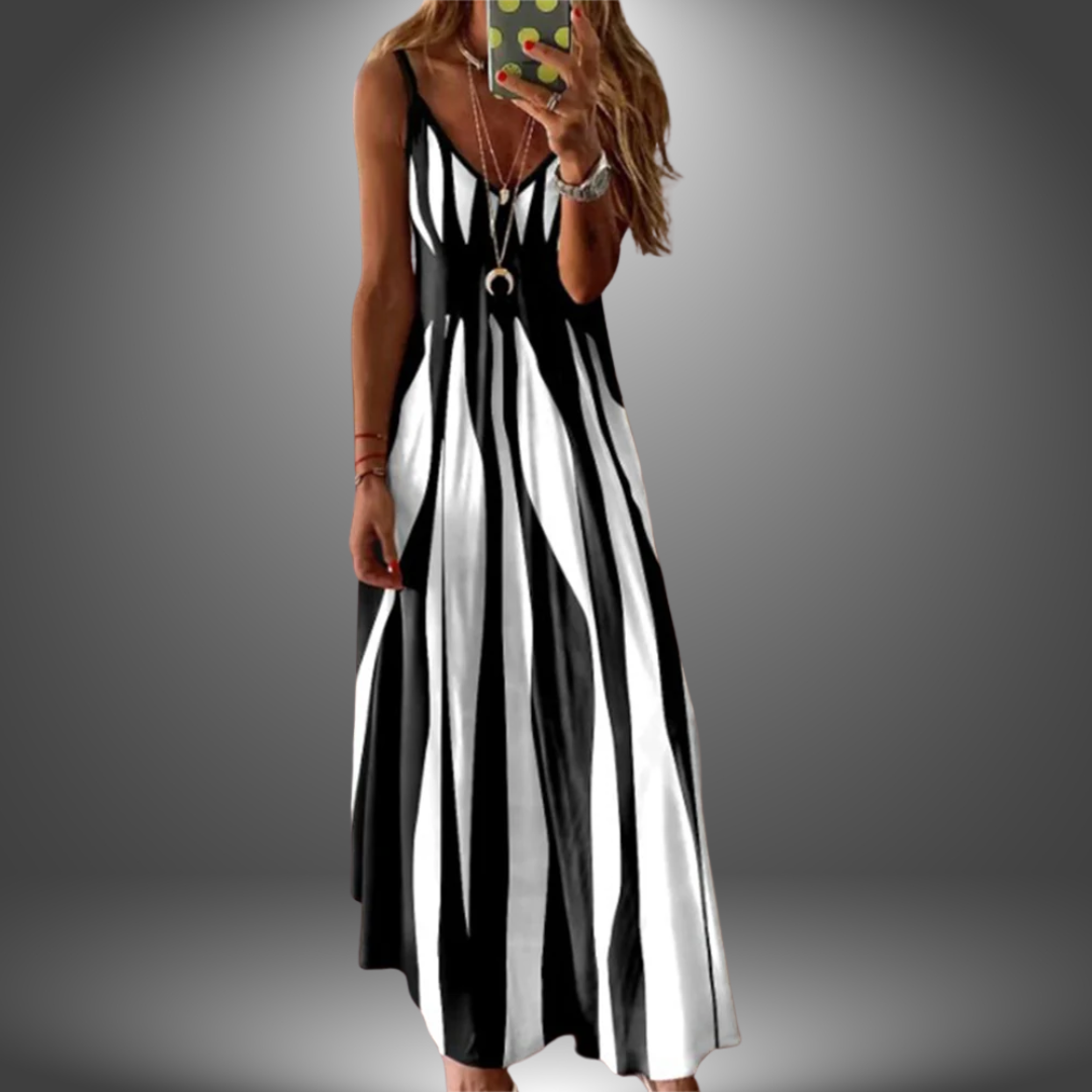 Verity | Striped Sleeveless Maxi Dress for Effortless Summer Elegance