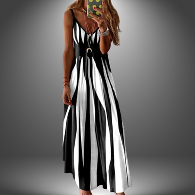 Verity | Striped Sleeveless Maxi Dress for Effortless Summer Elegance