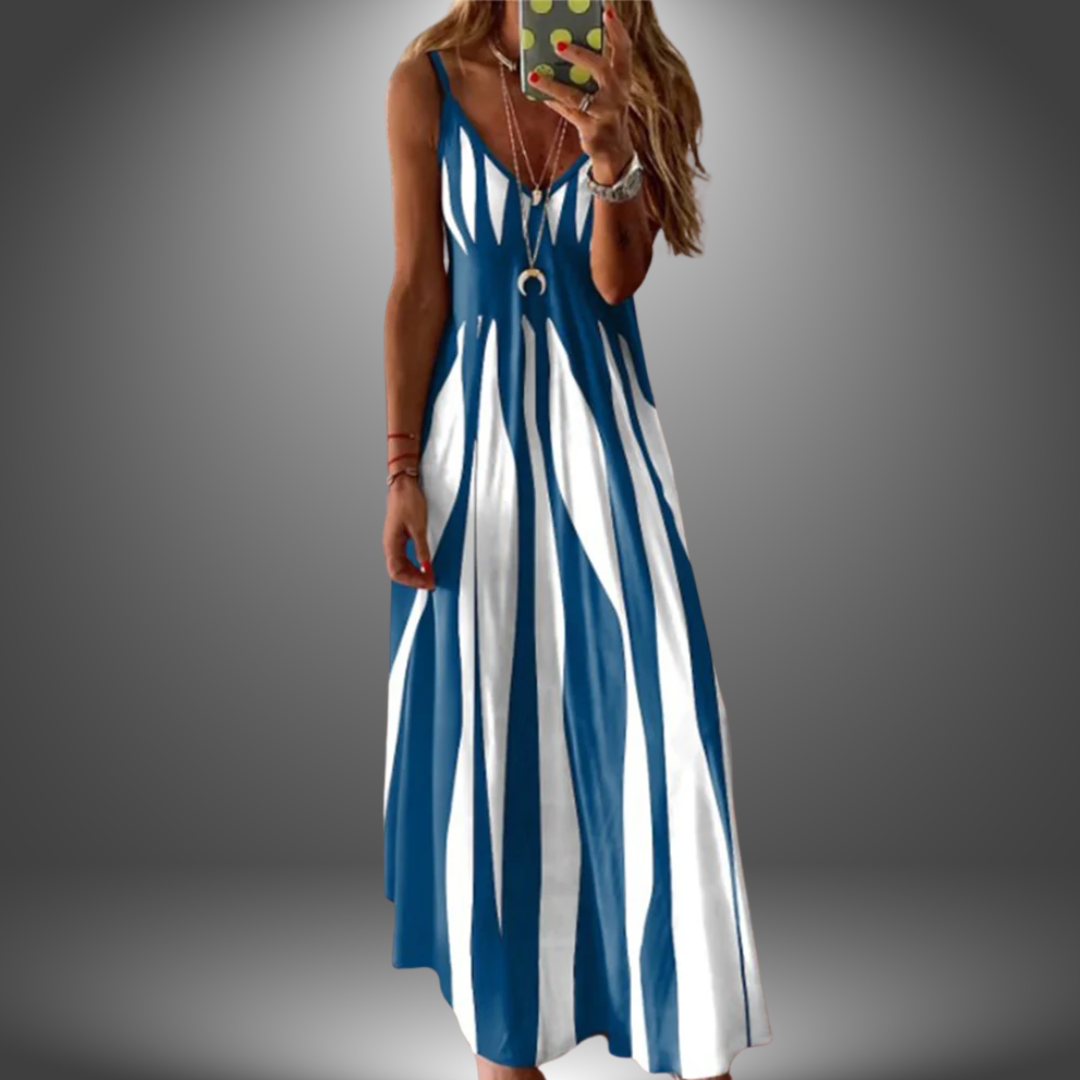 Verity | Striped Sleeveless Maxi Dress for Effortless Summer Elegance