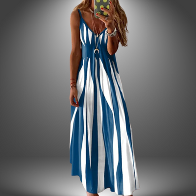 Verity | Striped Sleeveless Maxi Dress for Effortless Summer Elegance