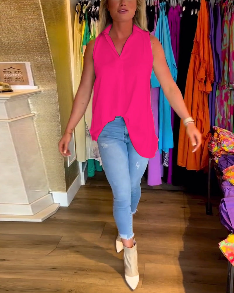 LENA | FLOWY SLEEVELESS BLOUSE