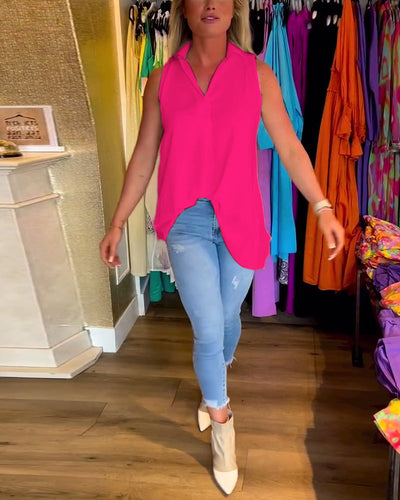 LENA | FLOWY SLEEVELESS BLOUSE