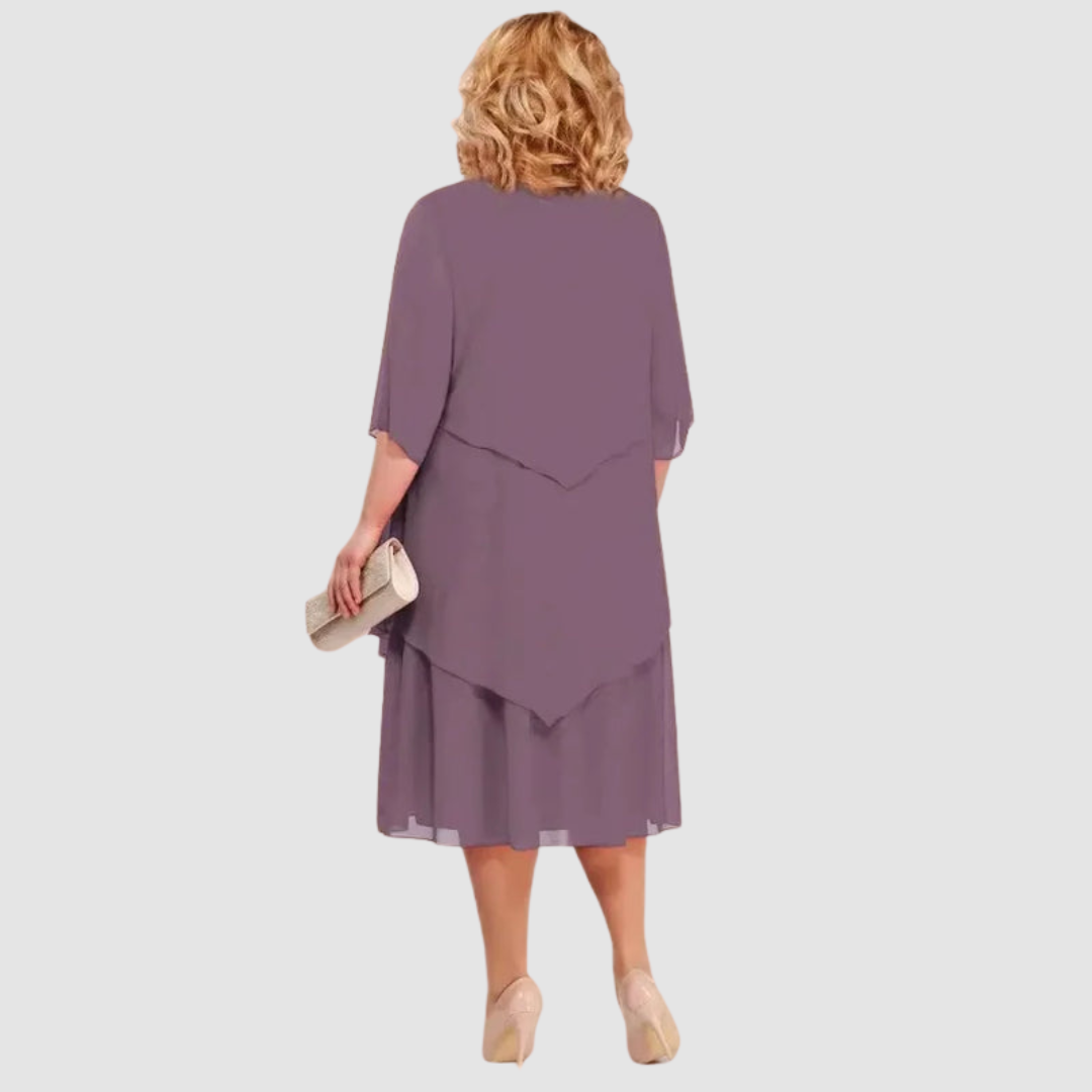 ROSE | ELEGANCE CHIFFON MIDI DRESS