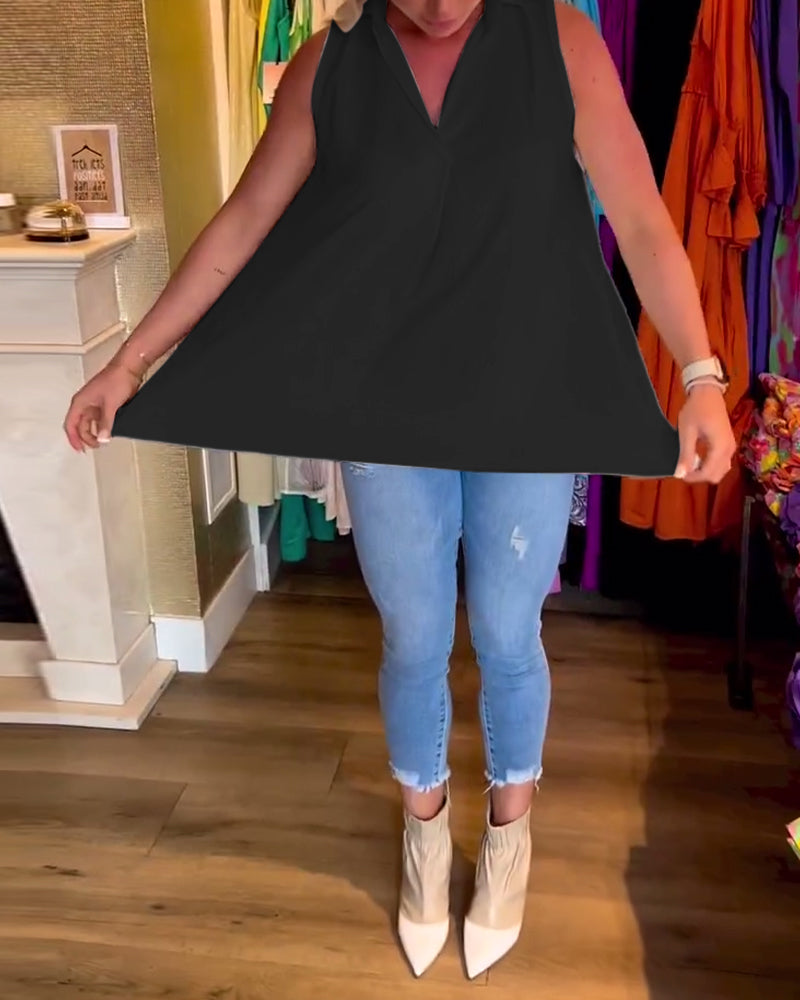 LENA | FLOWY SLEEVELESS BLOUSE