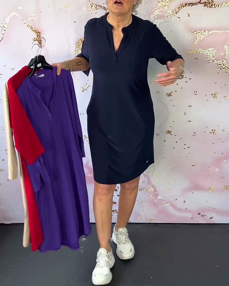 Elka | Effortless V-Neck Shift Dress