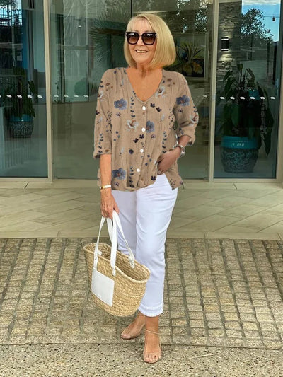 DONNA | FLORAL BUTTON BLOUSE