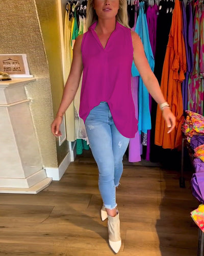 LENA | FLOWY SLEEVELESS BLOUSE