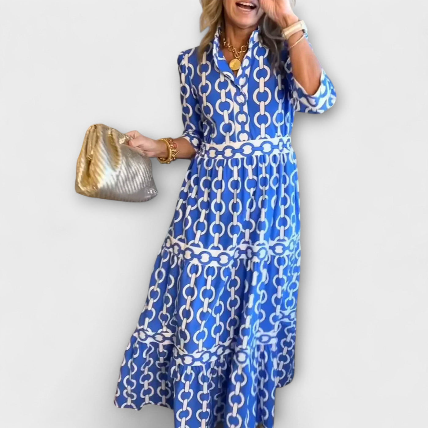 Solene | Midi Dress with Chain Pattern