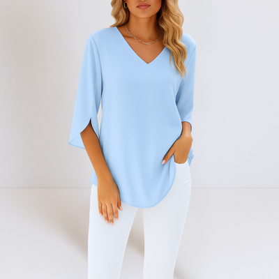VIOLA | FLOWING V-NECK BLOUSE