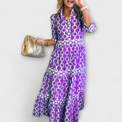 Solene | Midi Dress with Chain Pattern