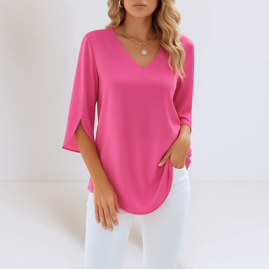 VIOLA | FLOWING V-NECK BLOUSE