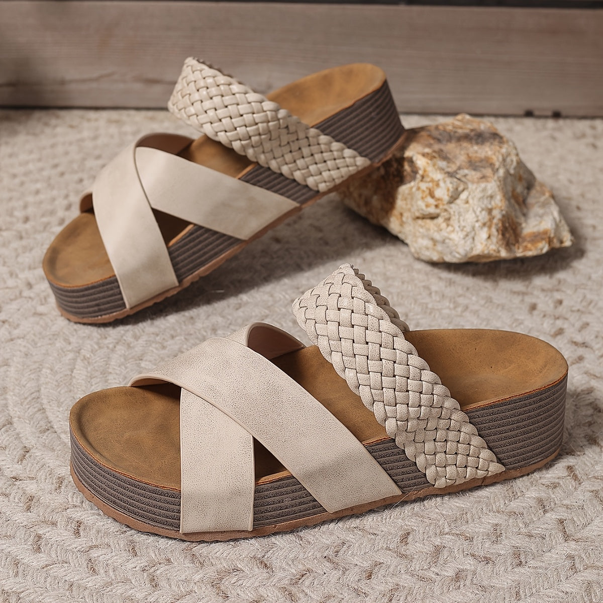 MAEVE | COMFORT WOVEN PLATFORM SANDALS