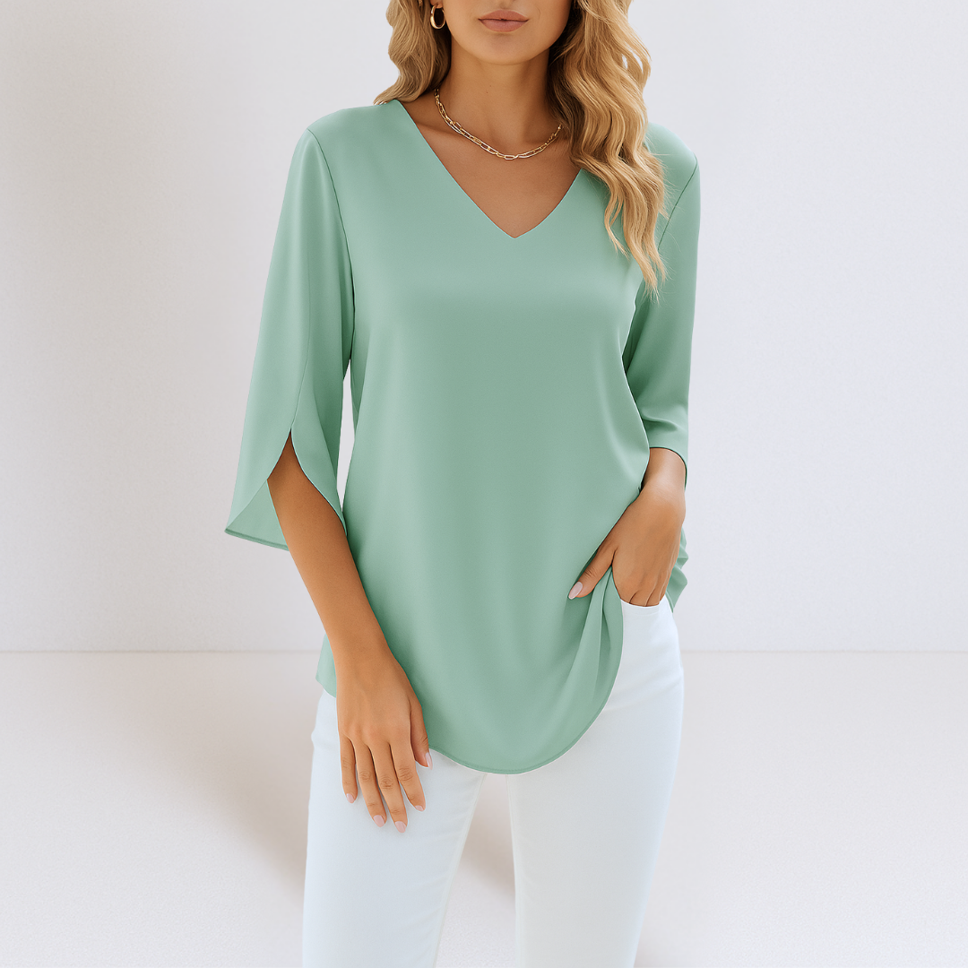 VIOLA | FLOWING V-NECK BLOUSE