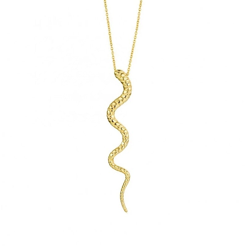 The Golden Fang I Serpent Pendant Necklace