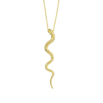 The Golden Fang I Serpent Pendant Necklace