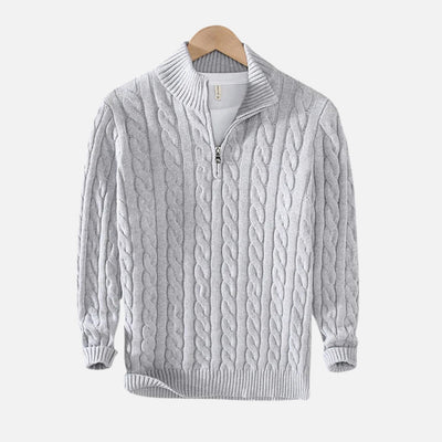 MASON | CABLE KNIT ZIP COLLAR SWEATER