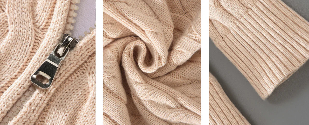 MASON | CABLE KNIT ZIP COLLAR SWEATER