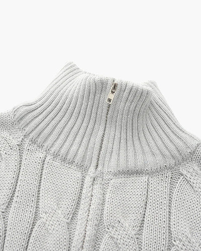 MASON | CABLE KNIT ZIP COLLAR SWEATER