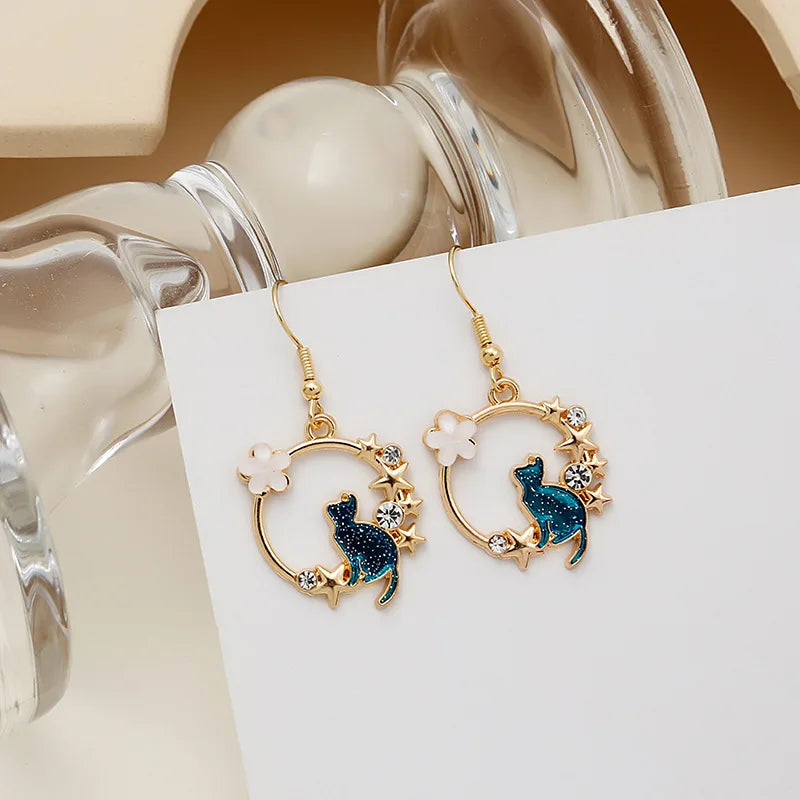 Stargazer Whiskers I  Cat Earrings