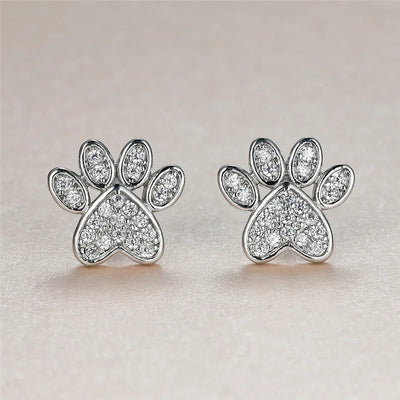 Opal Paws I  Heart Paw Earrings