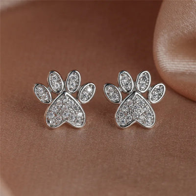 Opal Paws I  Heart Paw Earrings