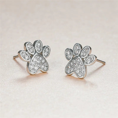 Opal Paws I  Heart Paw Earrings