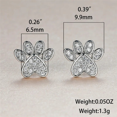 Opal Paws I  Heart Paw Earrings