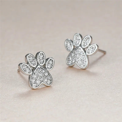 Opal Paws I  Heart Paw Earrings