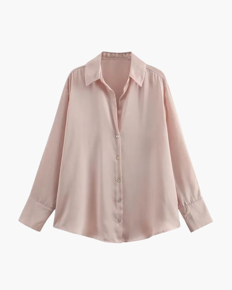 MADELEINE | ELEGANT SATIN BUTTON SHIRT