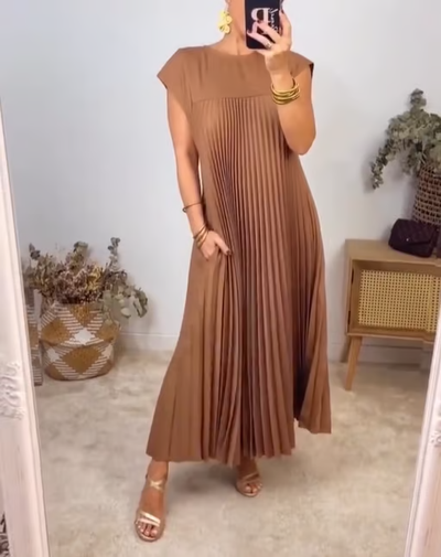 ABBY | FLOWY PLEATED DRESS