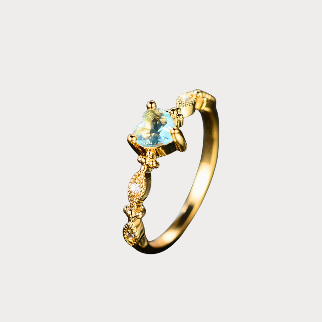 Amber Song | Gold hearted Ring