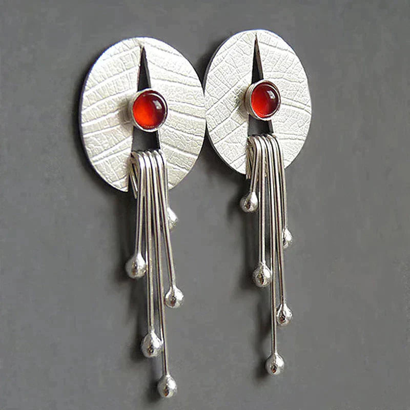 Delihia I Exclusive Red Stone Drop Earrings
