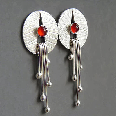 Delihia I Exclusive Red Stone Drop Earrings
