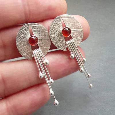Delihia I Exclusive Red Stone Drop Earrings