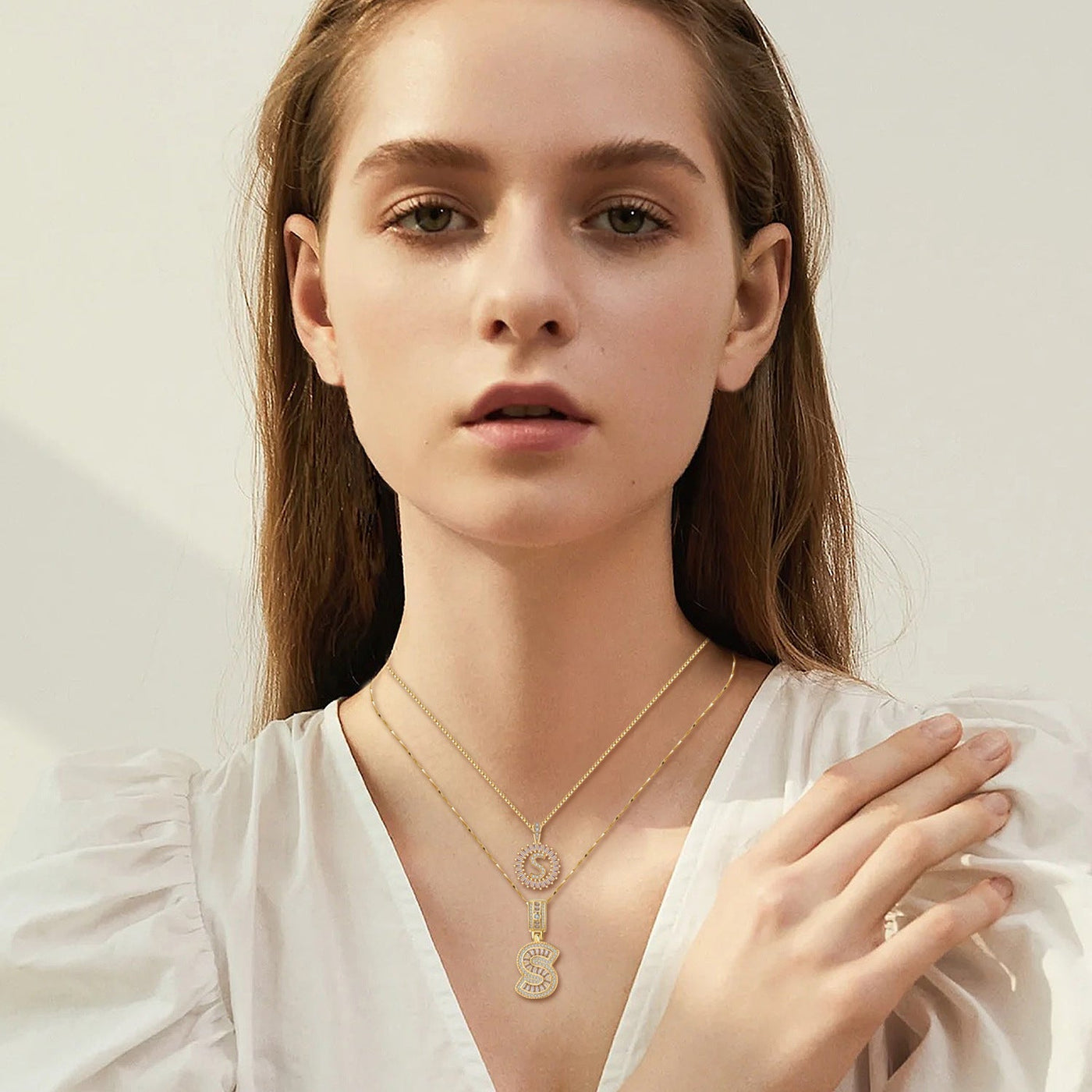Ideay I Letter initial necklace set