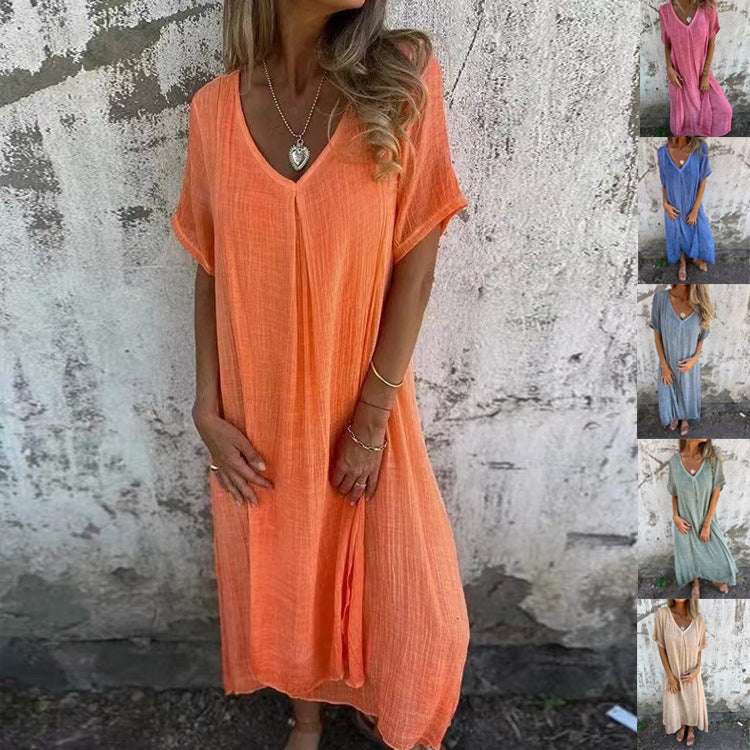 Nola | Draped V-Neck Dress for Effortless Charm