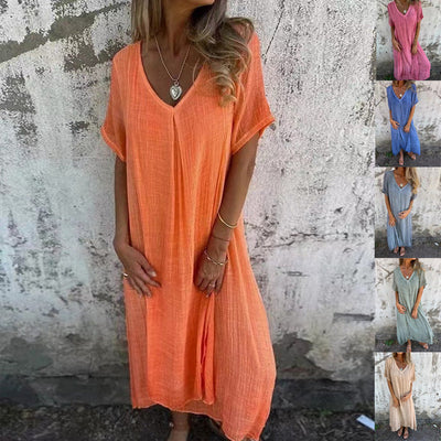 Nola | Draped V-Neck Dress for Effortless Charm