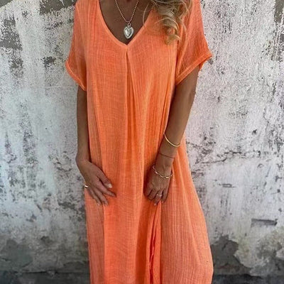 Nola | Draped V-Neck Dress for Effortless Charm