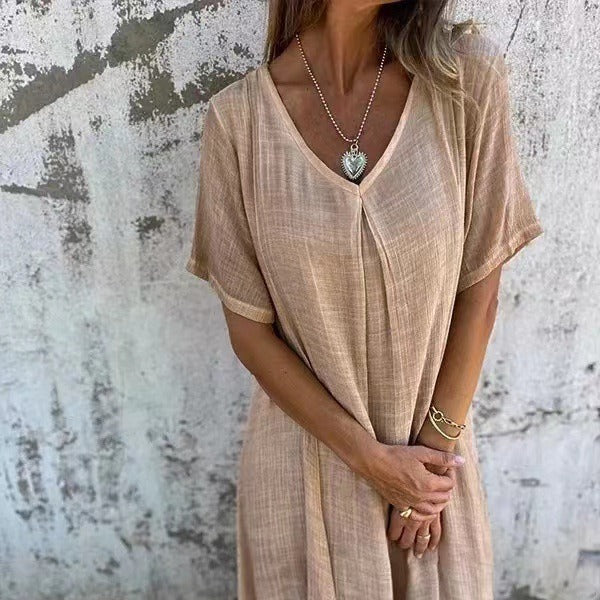 Nola | Draped V-Neck Dress for Effortless Charm