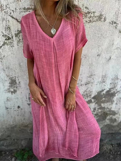 Nola | Draped V-Neck Dress for Effortless Charm