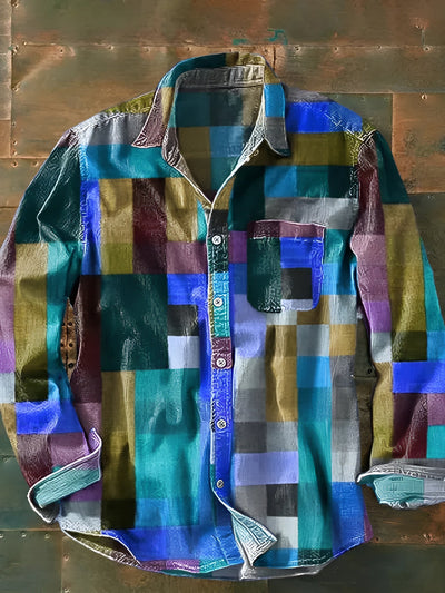 HARPER | PATCHWORK BUTTON SHIRT