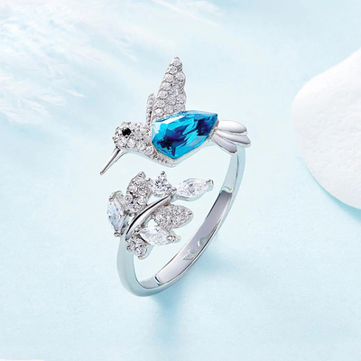 Aira | Hummingbird & Blossom Ring