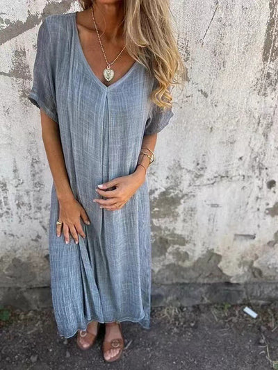 Nola | Draped V-Neck Dress for Effortless Charm